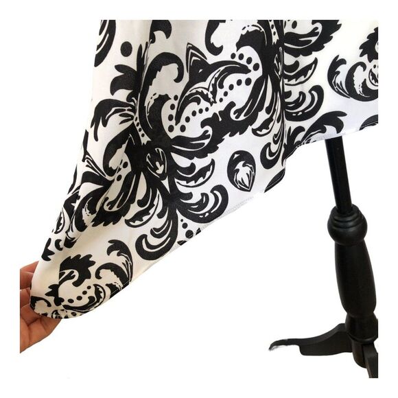 INC Sleeveless black and white sheer sleeveless flowy feminine tunic top Sz 4 - Picture 4 of 10